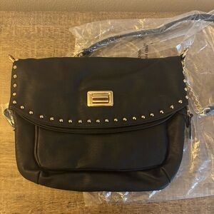 Aldo Black and Gold Studded Women's Bag